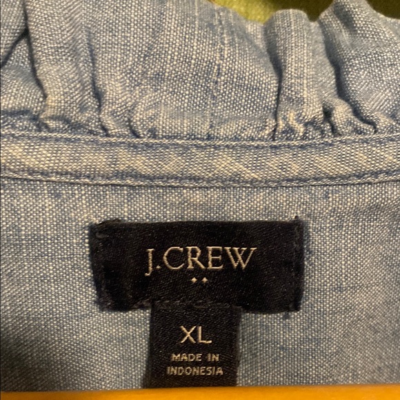 J. Crew Blue Ruffle Sleeveless Top - Picture 2 of 4